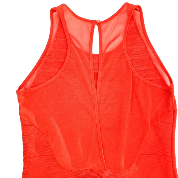 NWOT 2B Bebe Cherry Red Bandage Dress Gold/Neck… - Picture 9 of 14